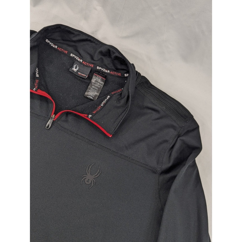 Spyder Black Pullover Sweater XL Polyester Active Pro WB Quarter Zip